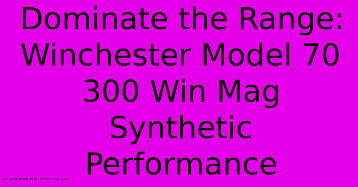 Dominate The Range: Winchester Model 70 300 Win Mag Synthetic Performance