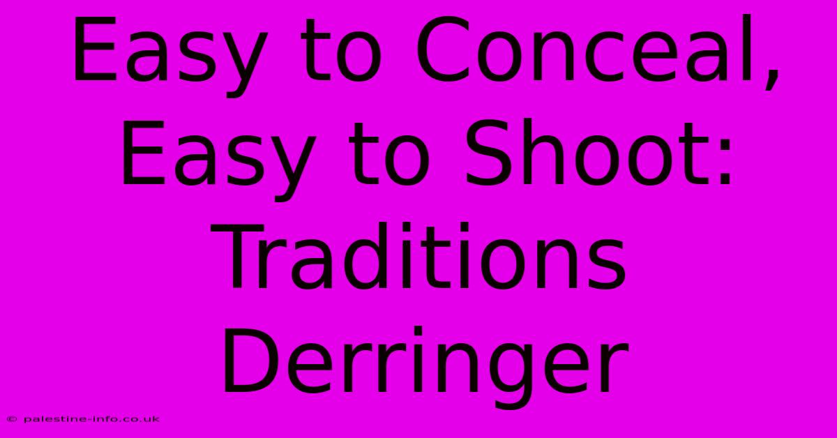 Easy To Conceal, Easy To Shoot: Traditions Derringer