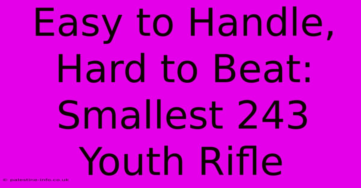 Easy To Handle, Hard To Beat: Smallest 243 Youth Rifle