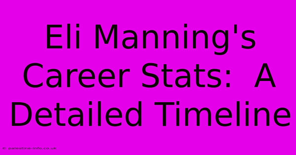 Eli Manning's Career Stats:  A Detailed Timeline