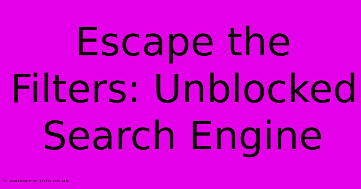 Escape The Filters: Unblocked Search Engine