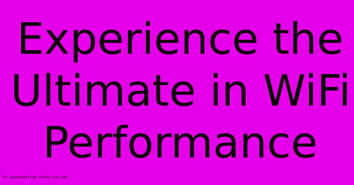 Experience The Ultimate In WiFi Performance