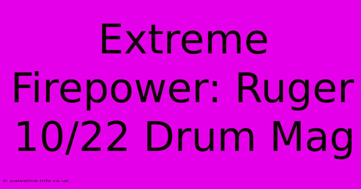 Extreme Firepower: Ruger 10/22 Drum Mag