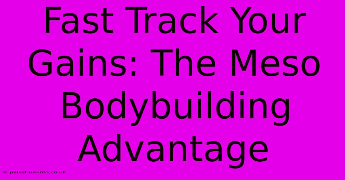 Fast Track Your Gains: The Meso Bodybuilding Advantage