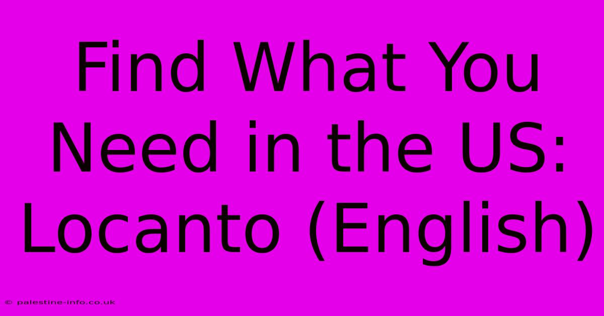 Find What You Need In The US: Locanto (English)