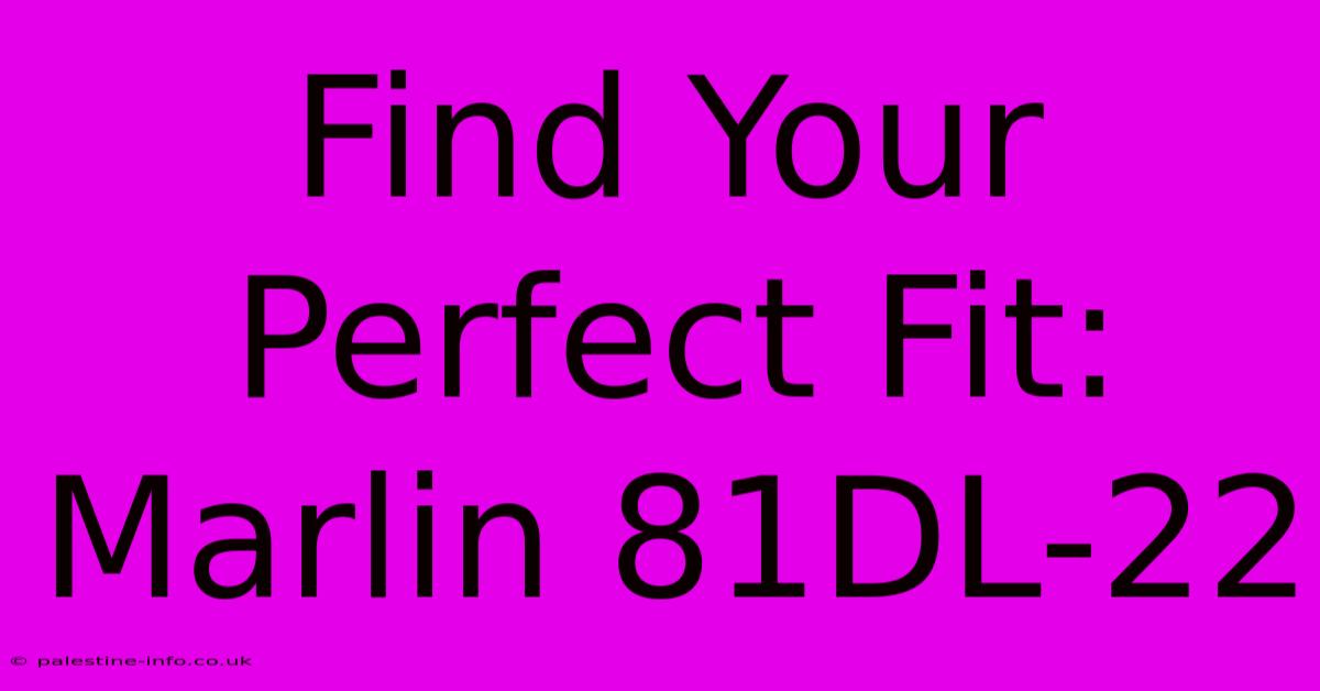 Find Your Perfect Fit: Marlin 81DL-22