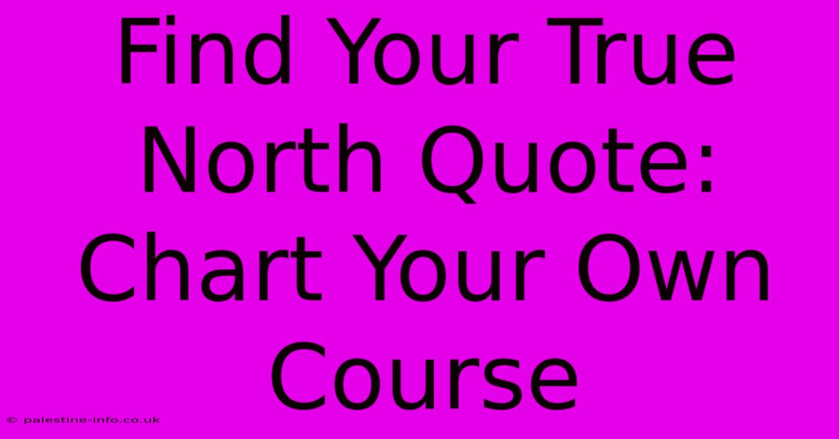 Find Your True North Quote:  Chart Your Own Course