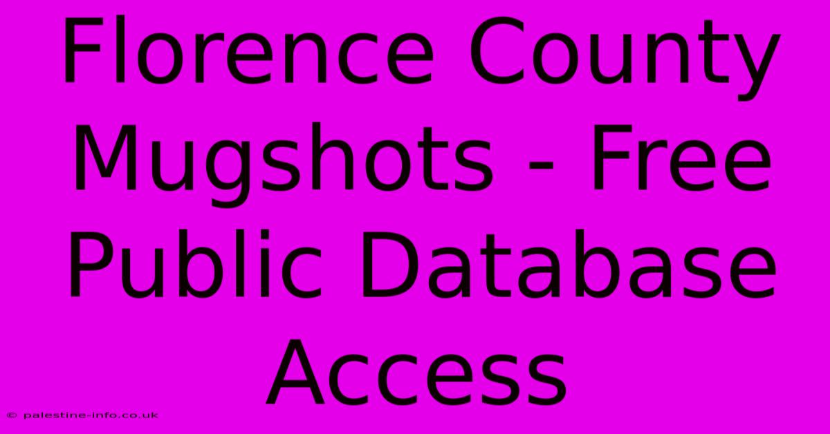 Florence County Mugshots - Free Public Database Access