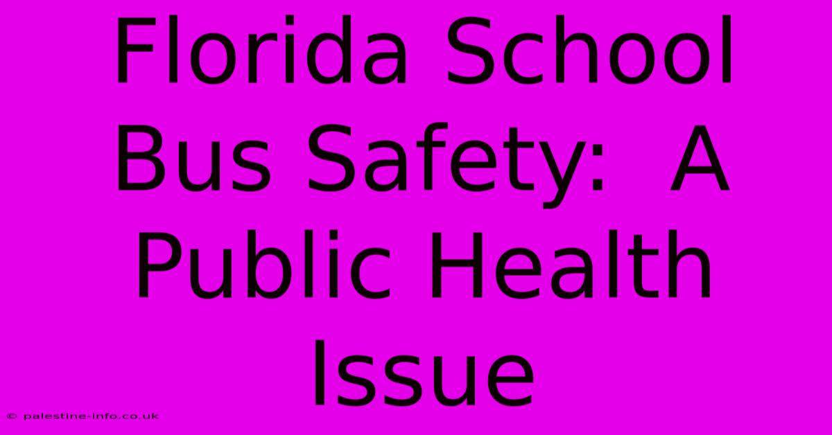 Florida School Bus Safety:  A Public Health Issue