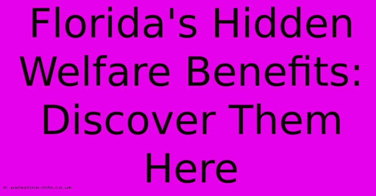 Florida's Hidden Welfare Benefits: Discover Them Here