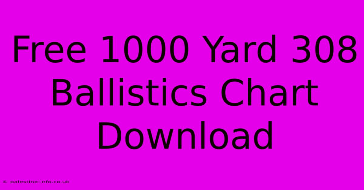 Free 1000 Yard 308 Ballistics Chart Download