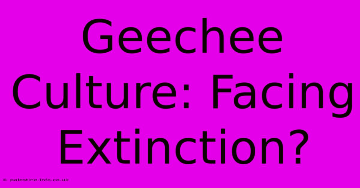 Geechee Culture: Facing Extinction?