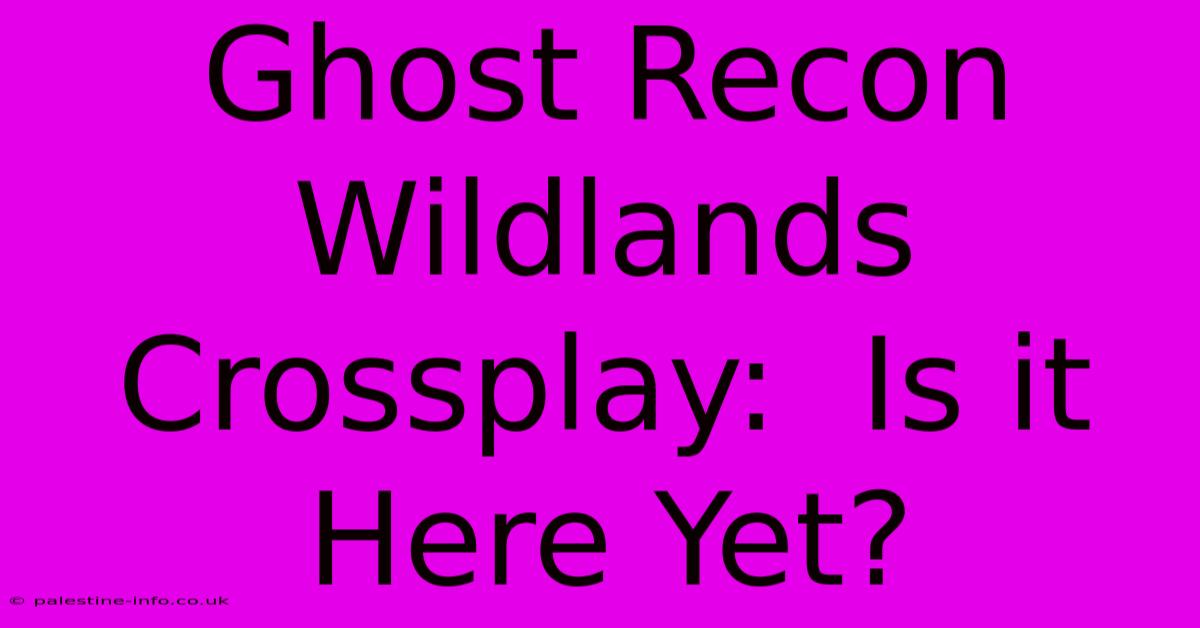 Ghost Recon Wildlands Crossplay:  Is It Here Yet?