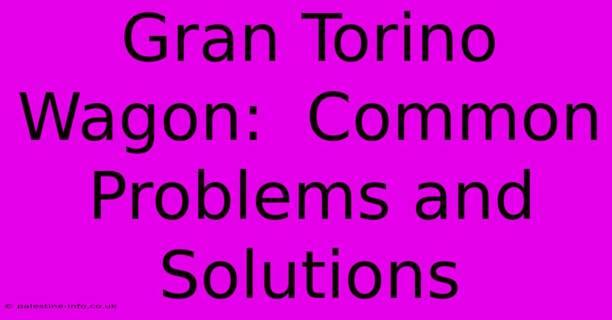 Gran Torino Wagon:  Common Problems And Solutions