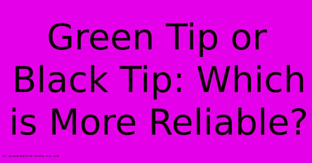 Green Tip Or Black Tip: Which Is More Reliable?