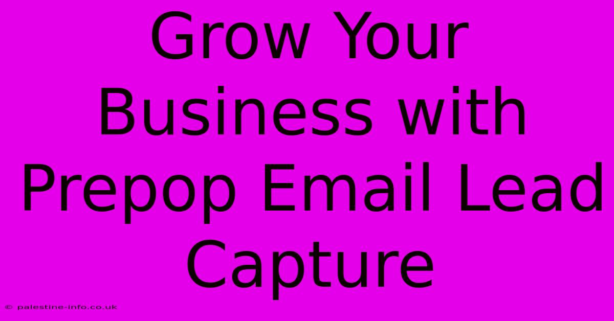 Grow Your Business With Prepop Email Lead Capture