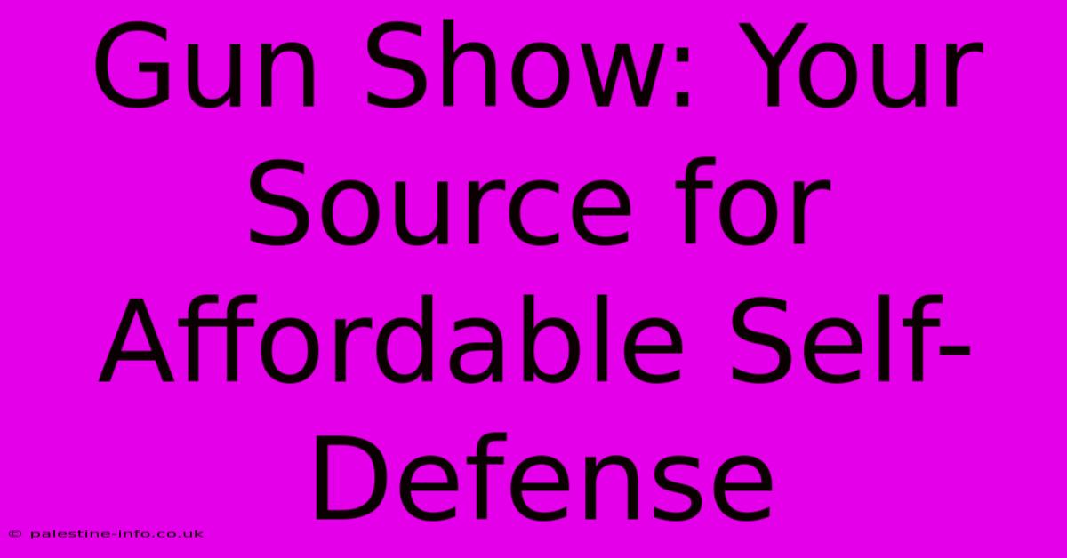 Gun Show: Your Source For Affordable Self-Defense