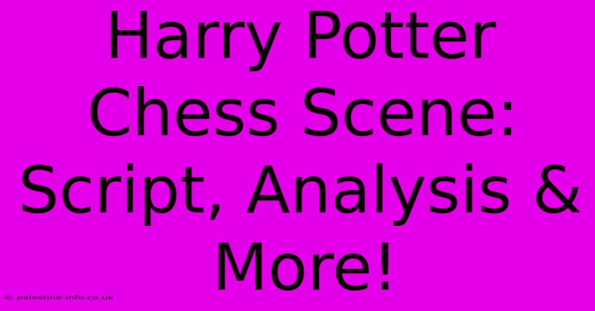 Harry Potter Chess Scene: Script, Analysis & More!