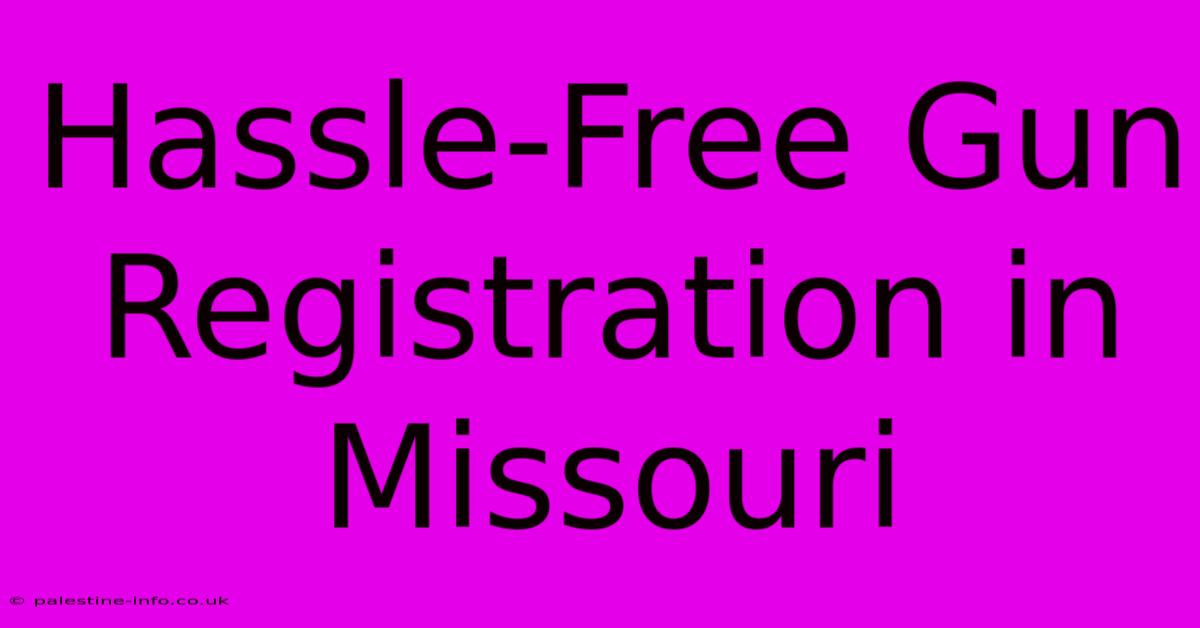 Hassle-Free Gun Registration In Missouri