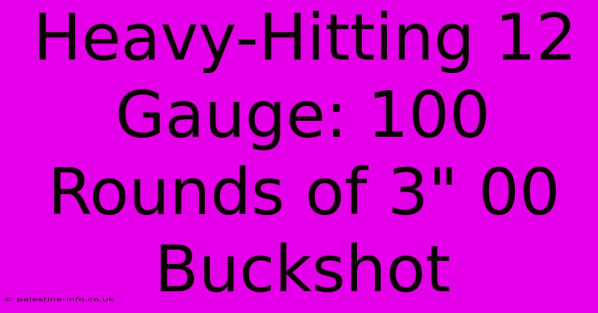 Heavy-Hitting 12 Gauge: 100 Rounds Of 3