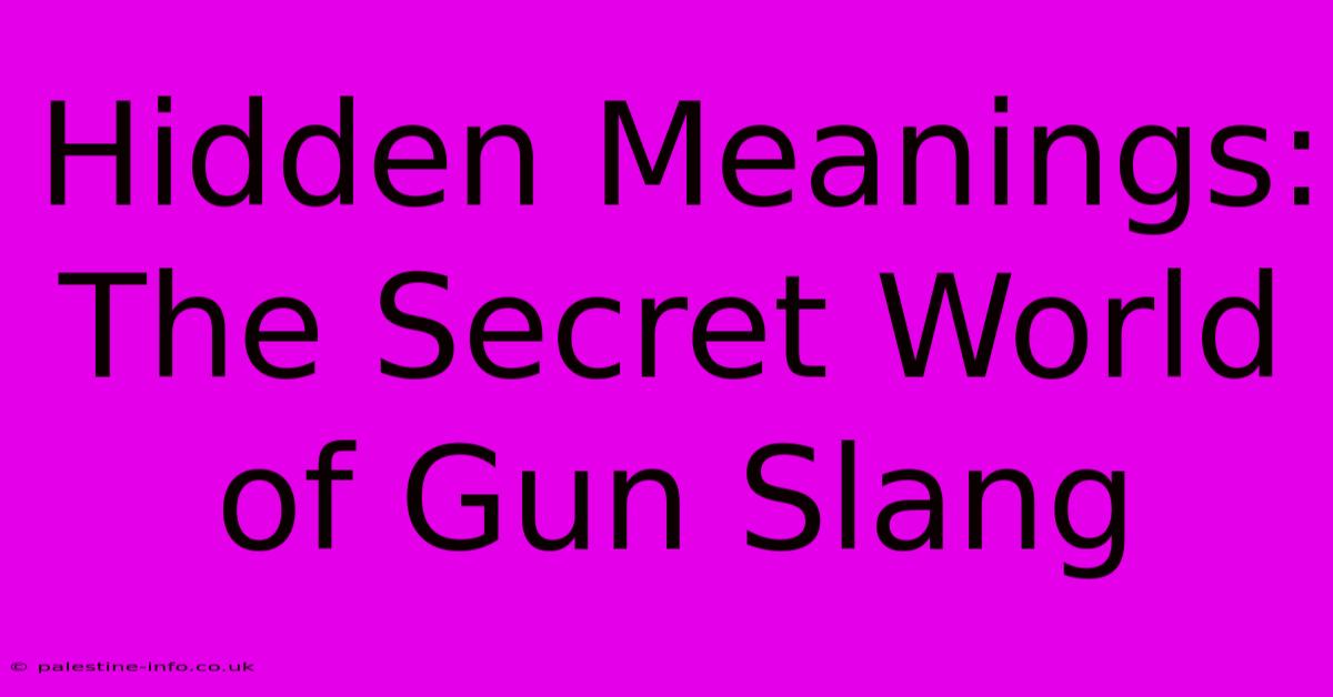 Hidden Meanings: The Secret World Of Gun Slang