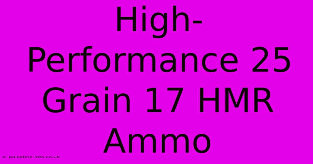 High-Performance 25 Grain 17 HMR Ammo