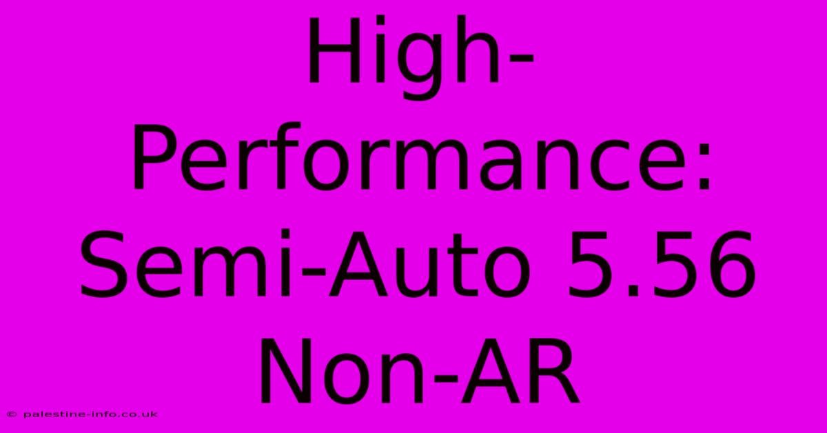 High-Performance: Semi-Auto 5.56 Non-AR