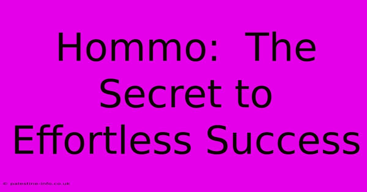 Hommo:  The Secret To Effortless Success