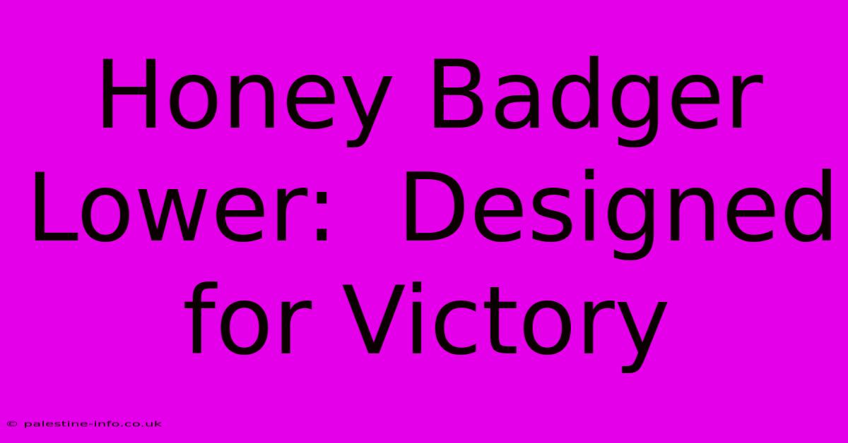 Honey Badger Lower:  Designed For Victory