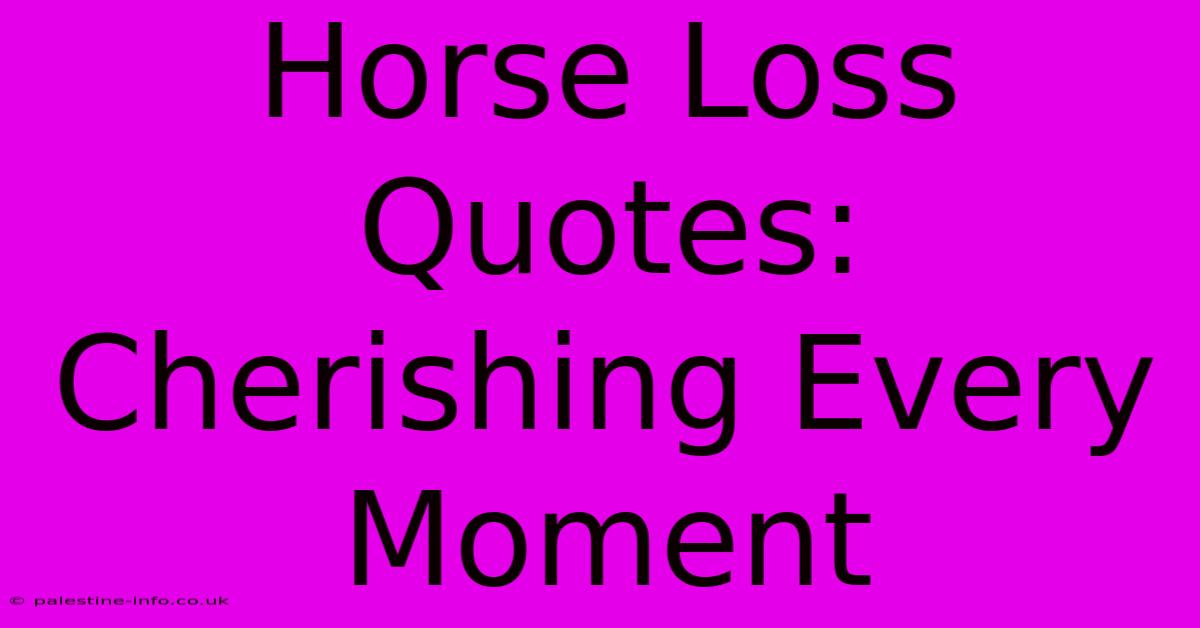 Horse Loss Quotes: Cherishing Every Moment