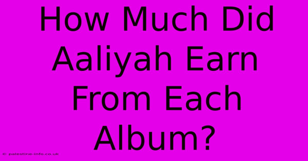 How Much Did Aaliyah Earn From Each Album?