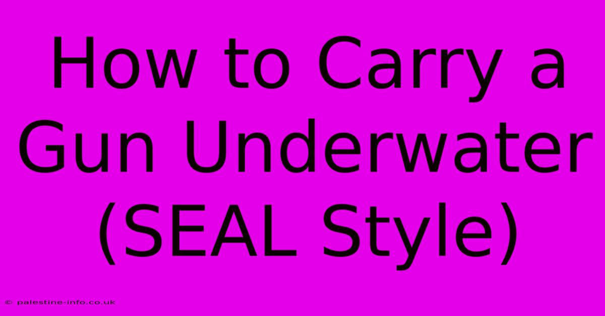 How To Carry A Gun Underwater (SEAL Style)