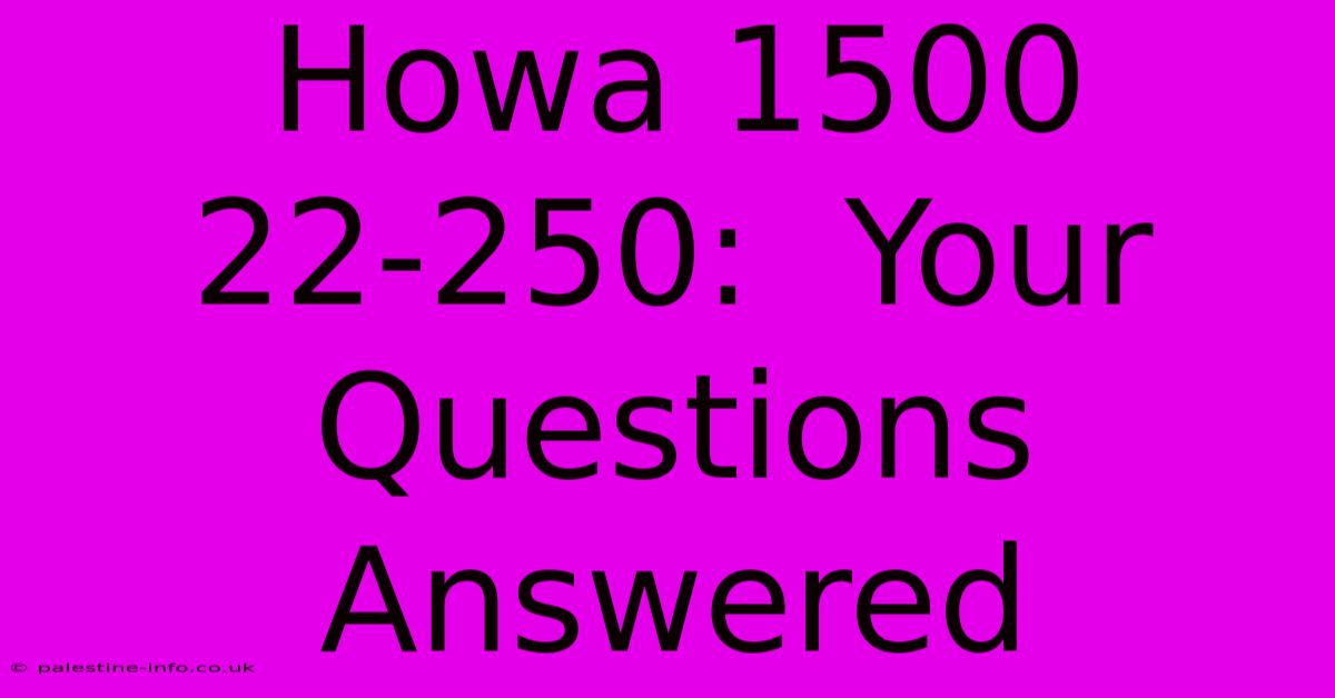 Howa 1500 22-250:  Your Questions Answered