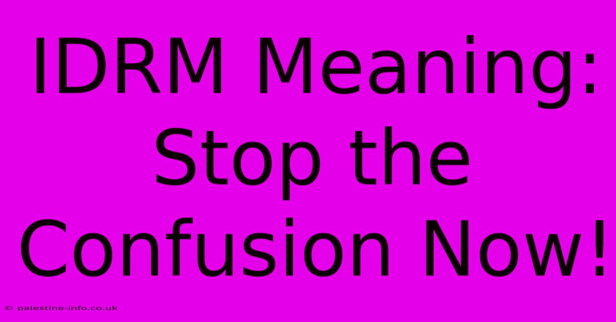 IDRM Meaning: Stop The Confusion Now!