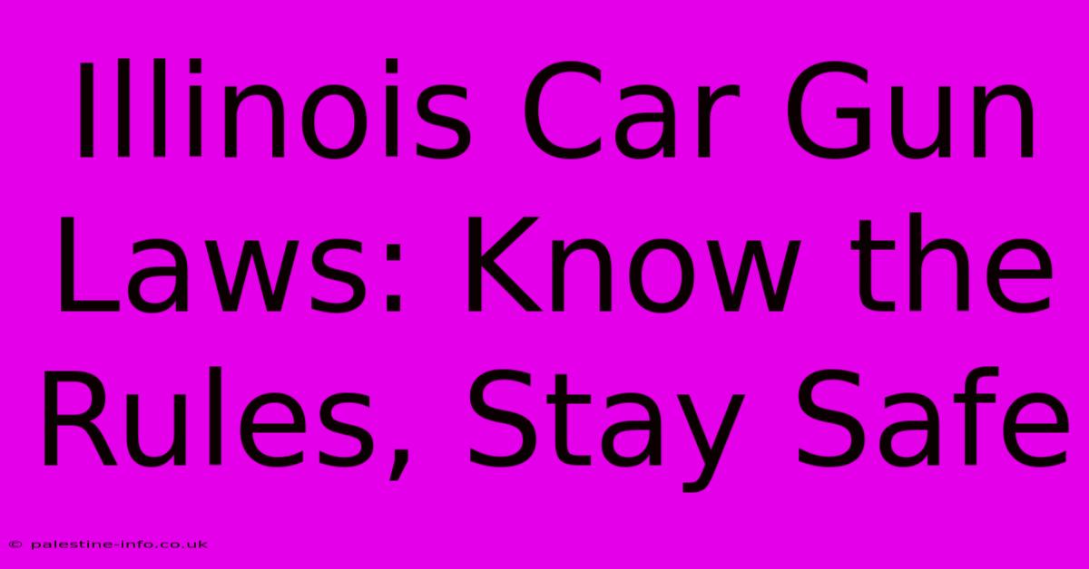 Illinois Car Gun Laws: Know The Rules, Stay Safe