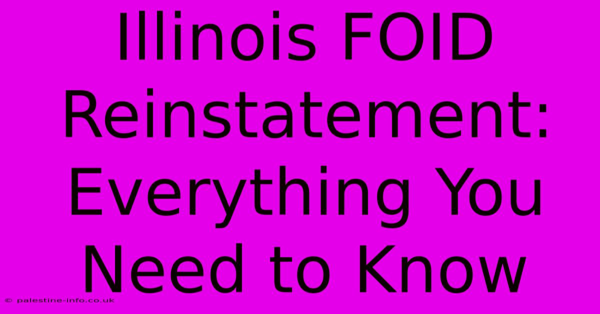 Illinois FOID Reinstatement: Everything You Need To Know