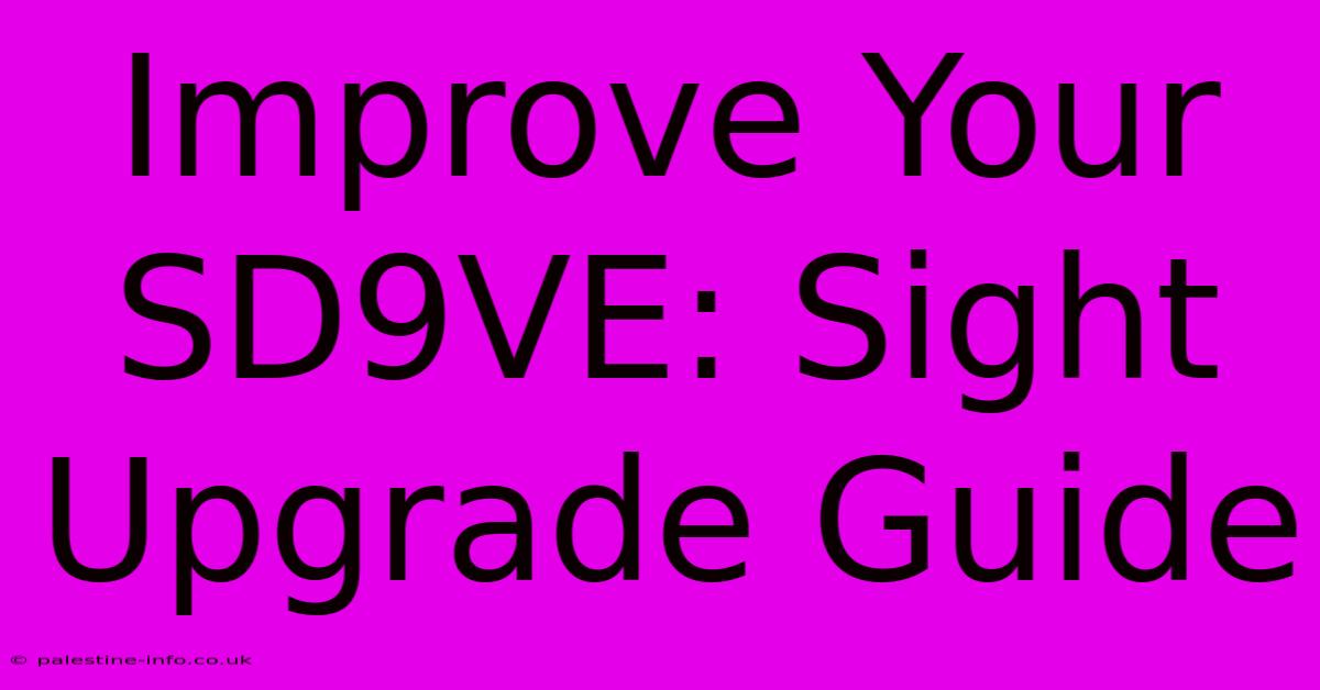 Improve Your SD9VE: Sight Upgrade Guide