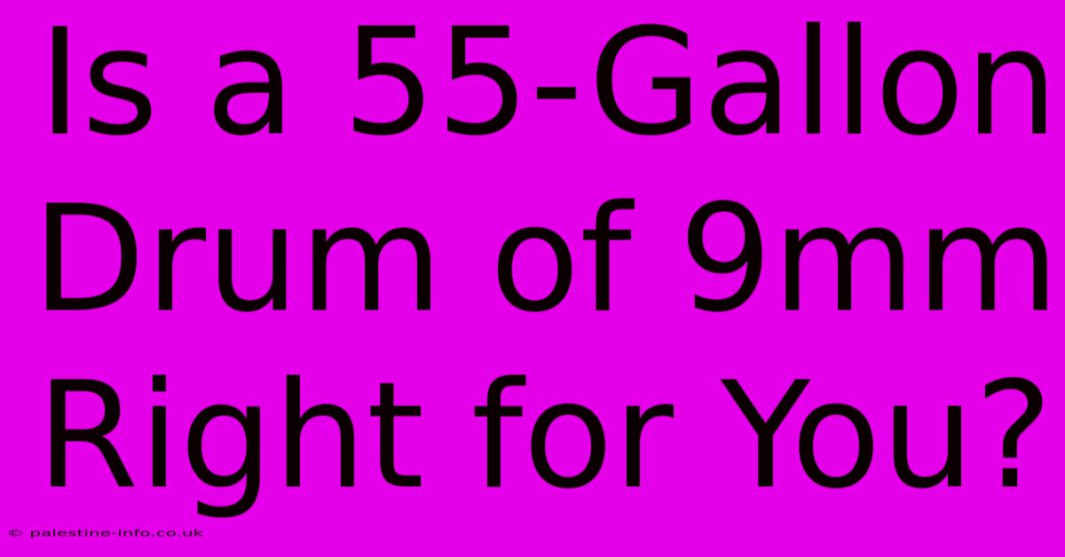 Is A 55-Gallon Drum Of 9mm Right For You?