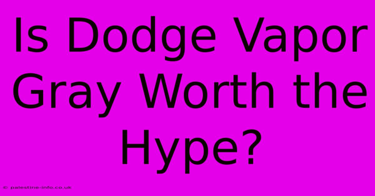 Is Dodge Vapor Gray Worth The Hype?