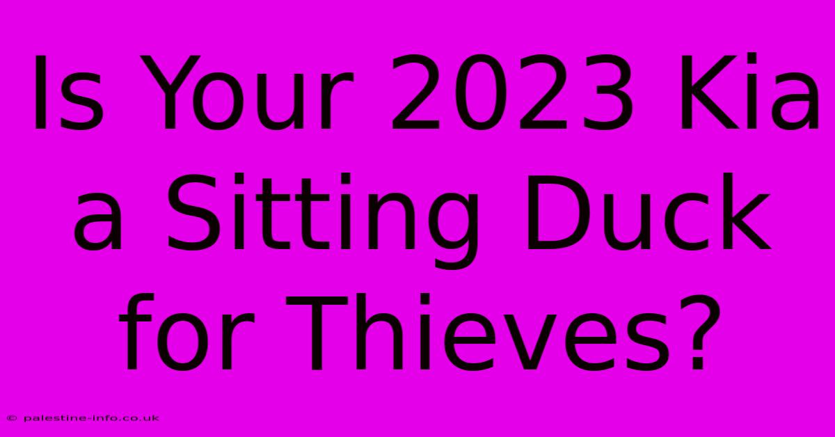 Is Your 2023 Kia A Sitting Duck For Thieves?