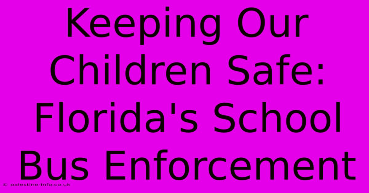 Keeping Our Children Safe:  Florida's School Bus Enforcement