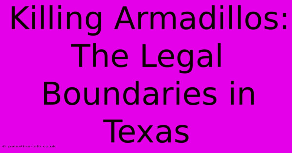 Killing Armadillos: The Legal Boundaries In Texas