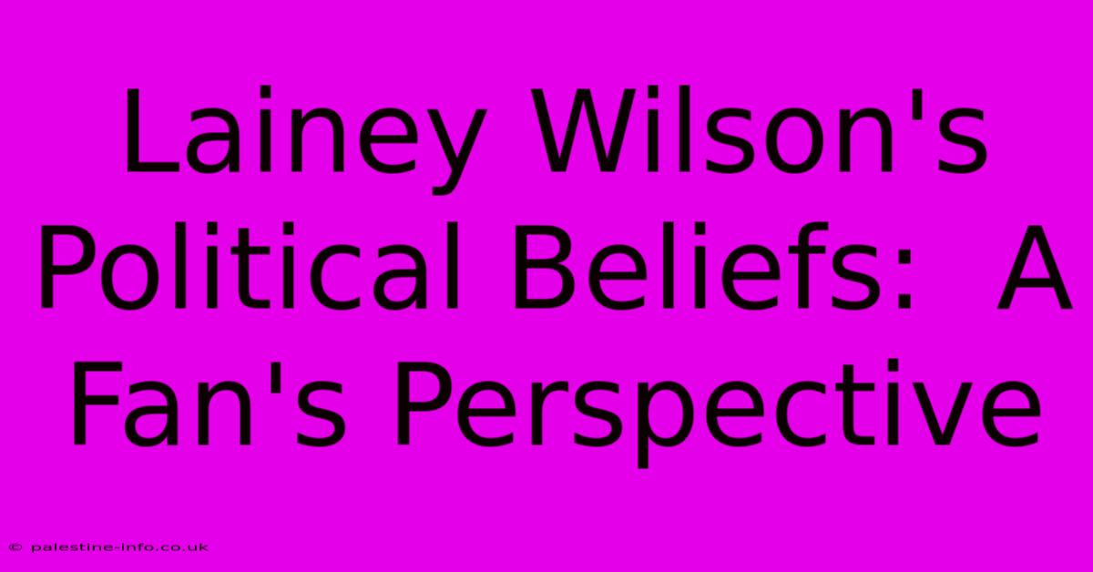 Lainey Wilson's Political Beliefs:  A Fan's Perspective