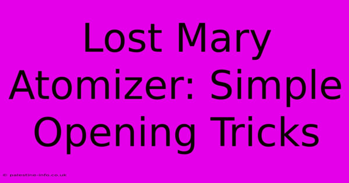 Lost Mary Atomizer: Simple Opening Tricks