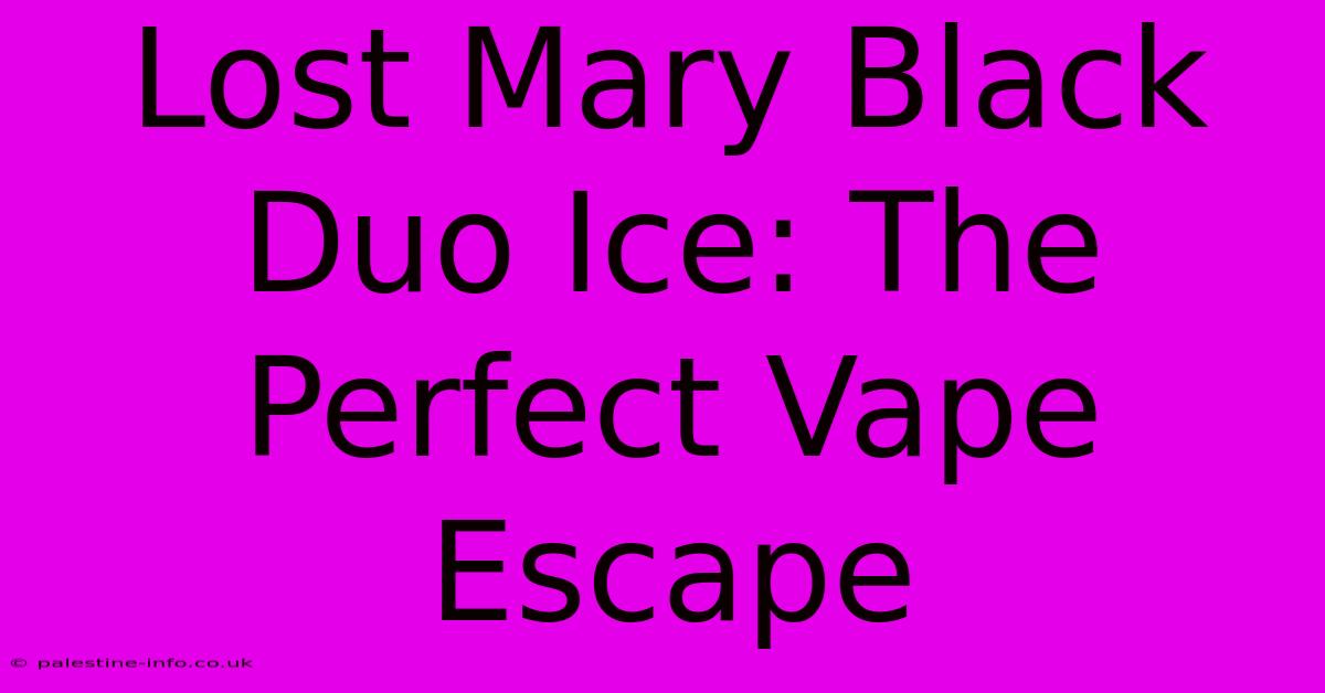 Lost Mary Black Duo Ice: The Perfect Vape Escape