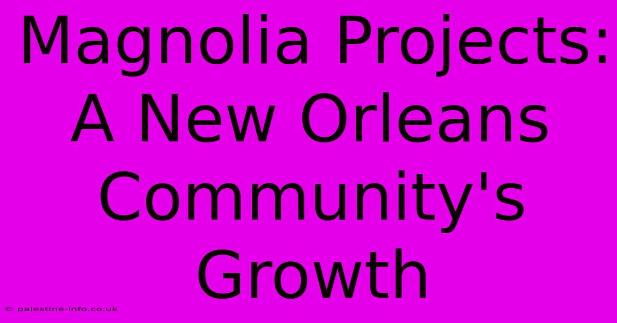 Magnolia Projects: A New Orleans Community's Growth