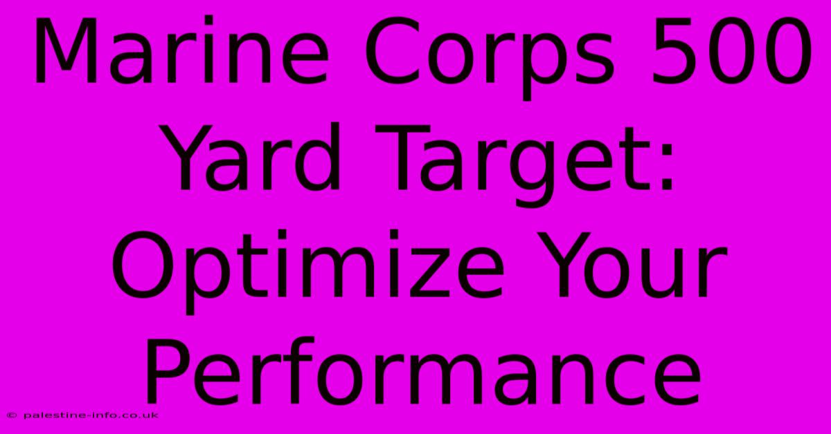 Marine Corps 500 Yard Target:  Optimize Your Performance