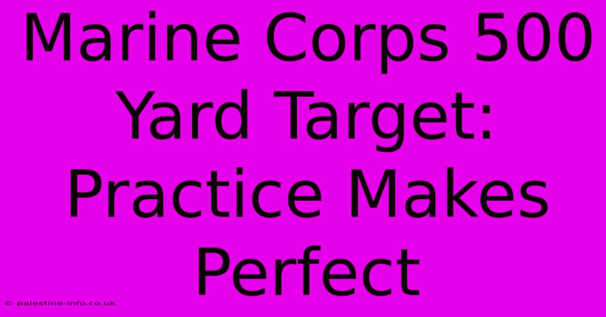 Marine Corps 500 Yard Target:  Practice Makes Perfect