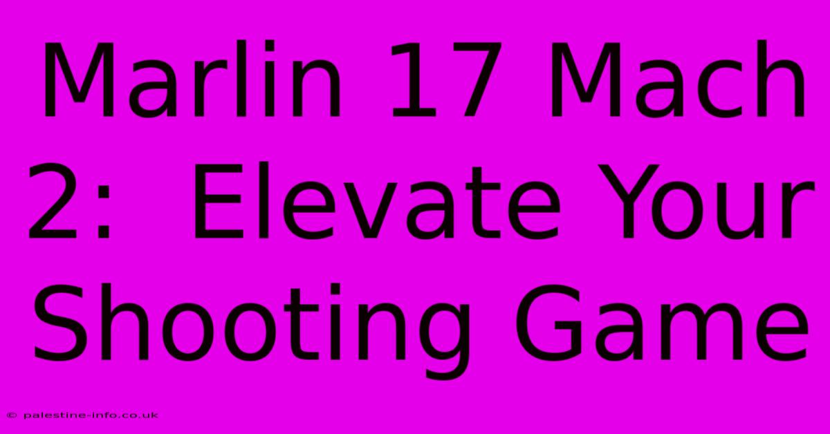 Marlin 17 Mach 2:  Elevate Your Shooting Game