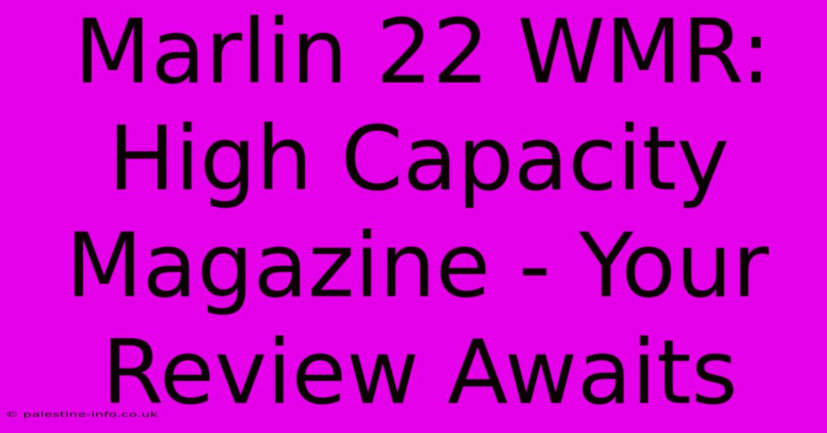 Marlin 22 WMR:  High Capacity Magazine - Your Review Awaits